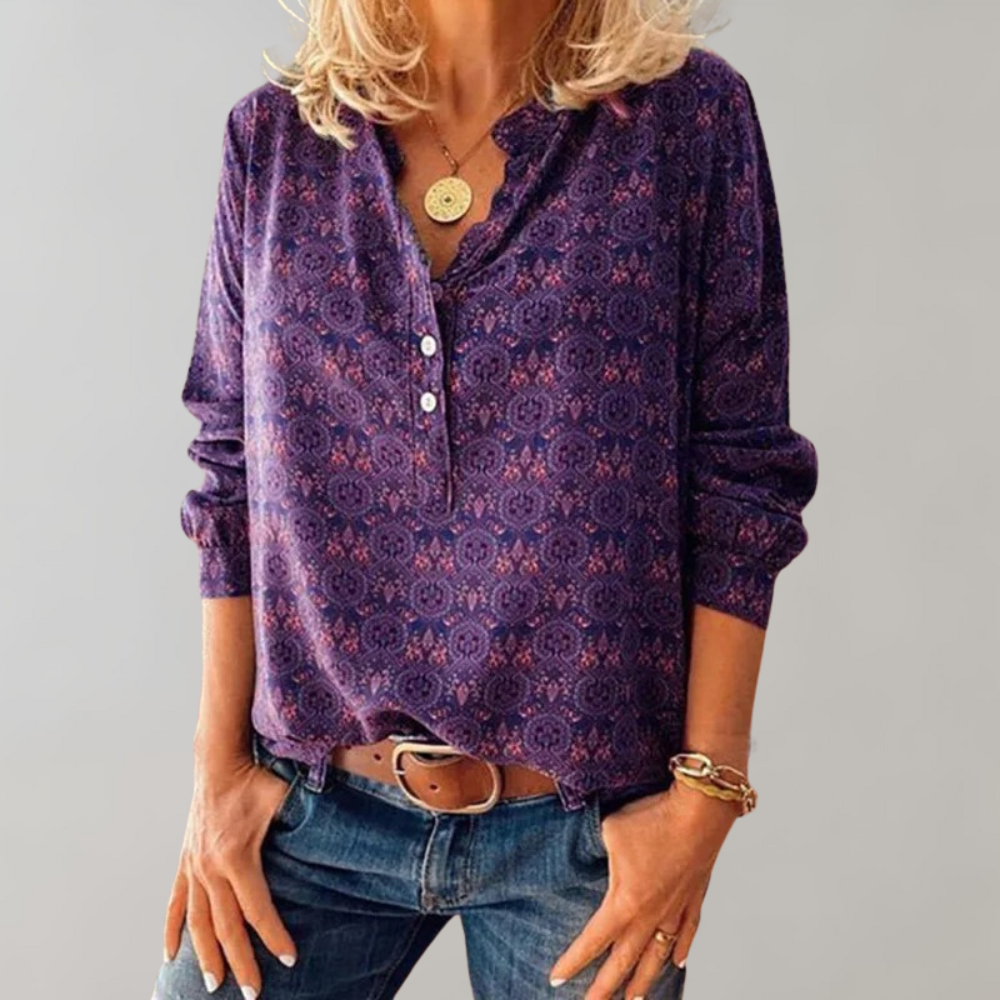 Briva® | Stylish Vintage Women'S Blouse With Beautiful Prints