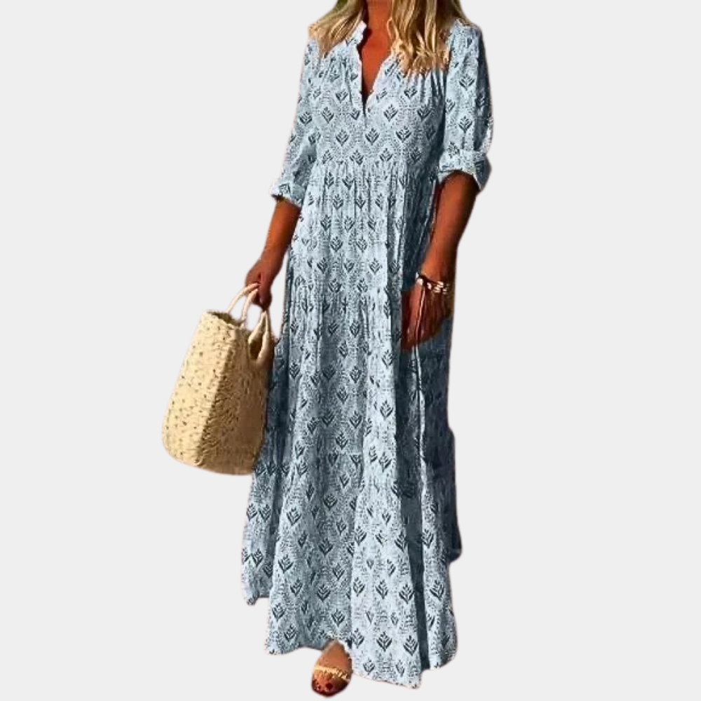 Pam | V-Neck Casual Summer Dress - Lightweight & Breathable