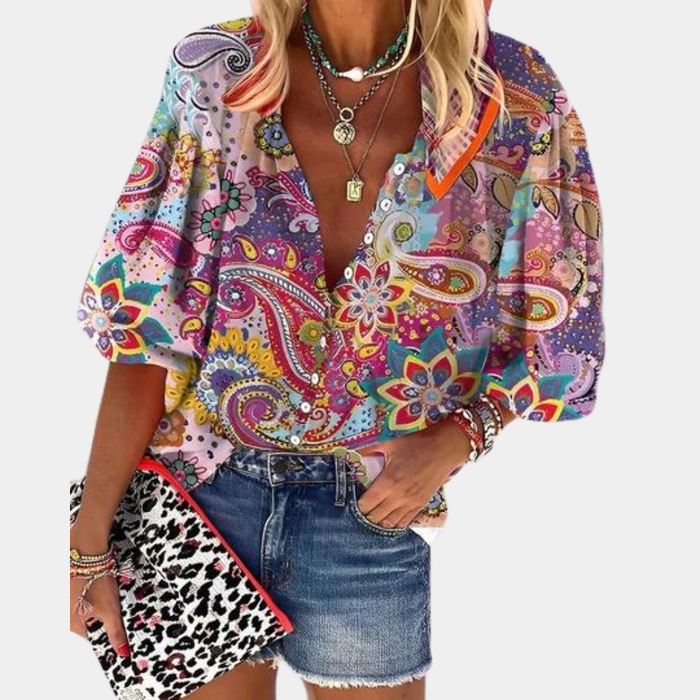 Brissie® | Women'S Paisley Print Blouse.