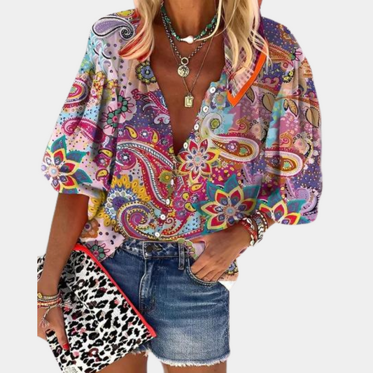 Brissie® | Women'S Paisley Print Blouse.