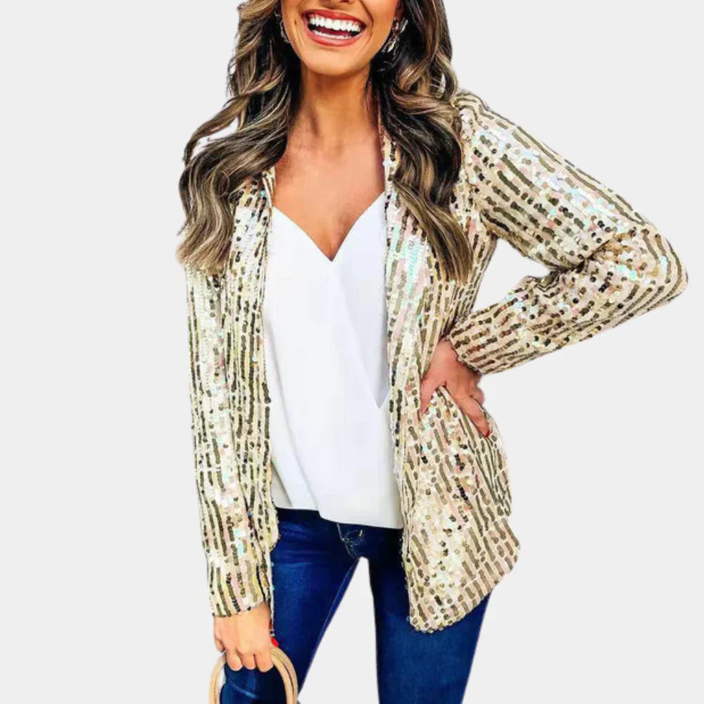 Argelia® | Black Sequin Blazer