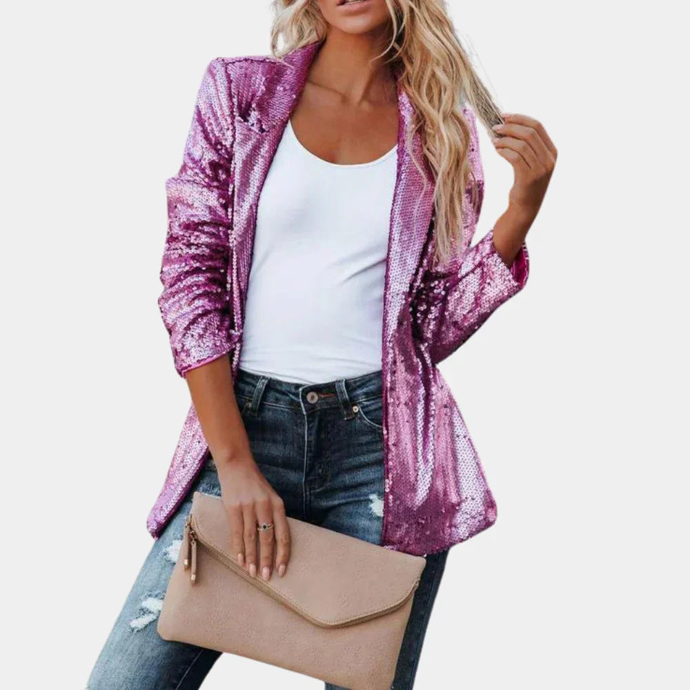 Argelia® | Black Sequin Blazer