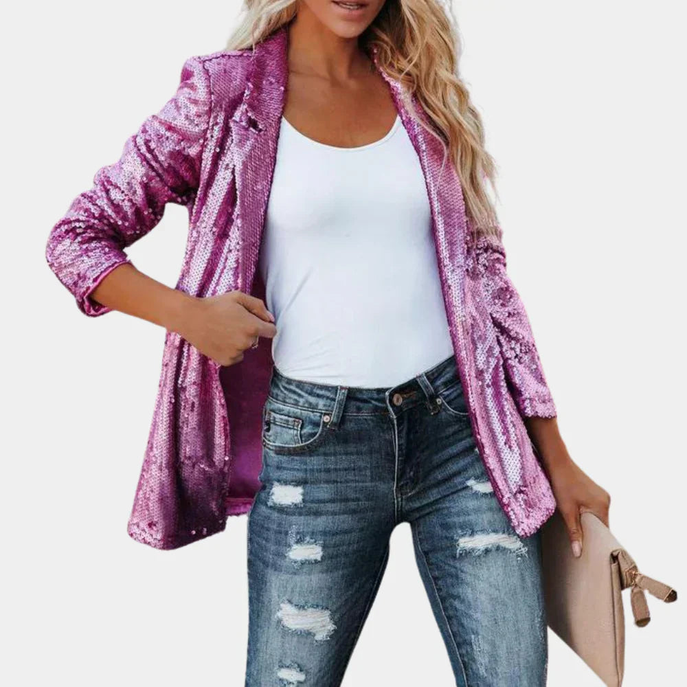 Argelia® | Black Sequin Blazer