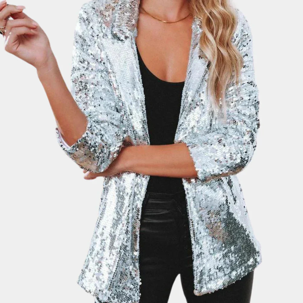 Argelia® | Black Sequin Blazer