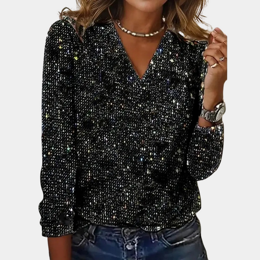 Dayana® | V-neck top with glitter