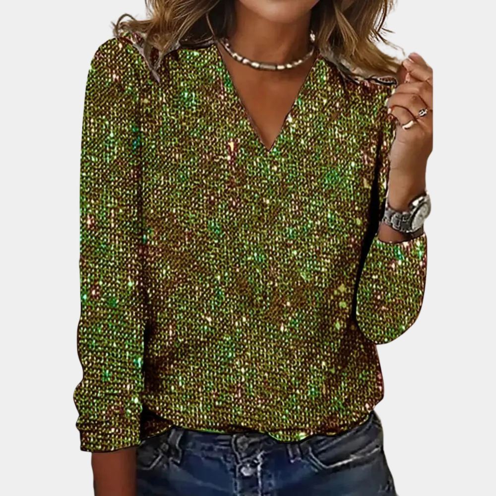 Dayana® | V-neck top with glitter