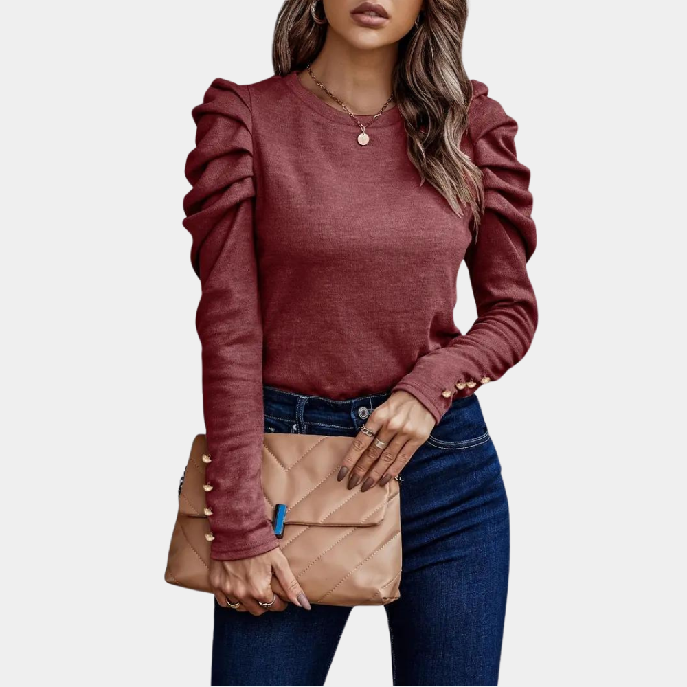 Briska® | Simple Women'S Blouse With Puff Sleeves