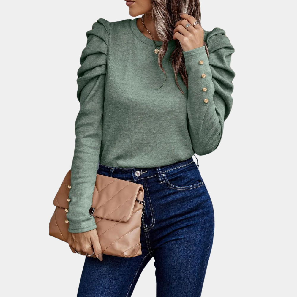 Briska® | Simple Women'S Blouse With Puff Sleeves