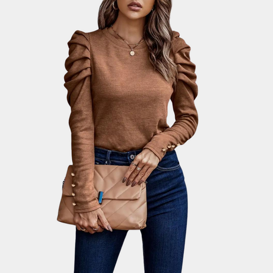 Briska® | Simple Women'S Blouse With Puff Sleeves