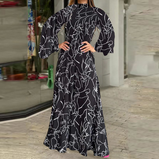 Anna® | Elegant Long-Sleeved Jumpsuit With Abstract Print