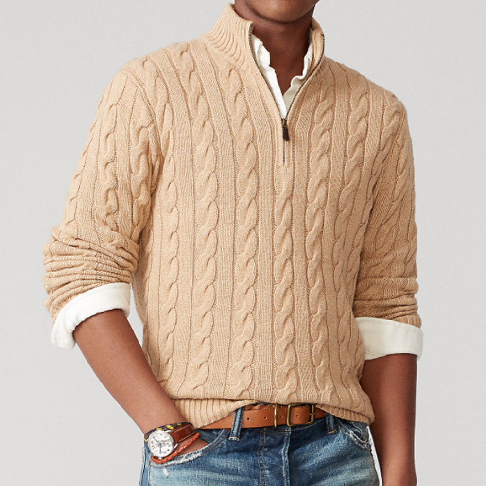 Brody | Men's Quarter-Zip Cable Knit Sweater