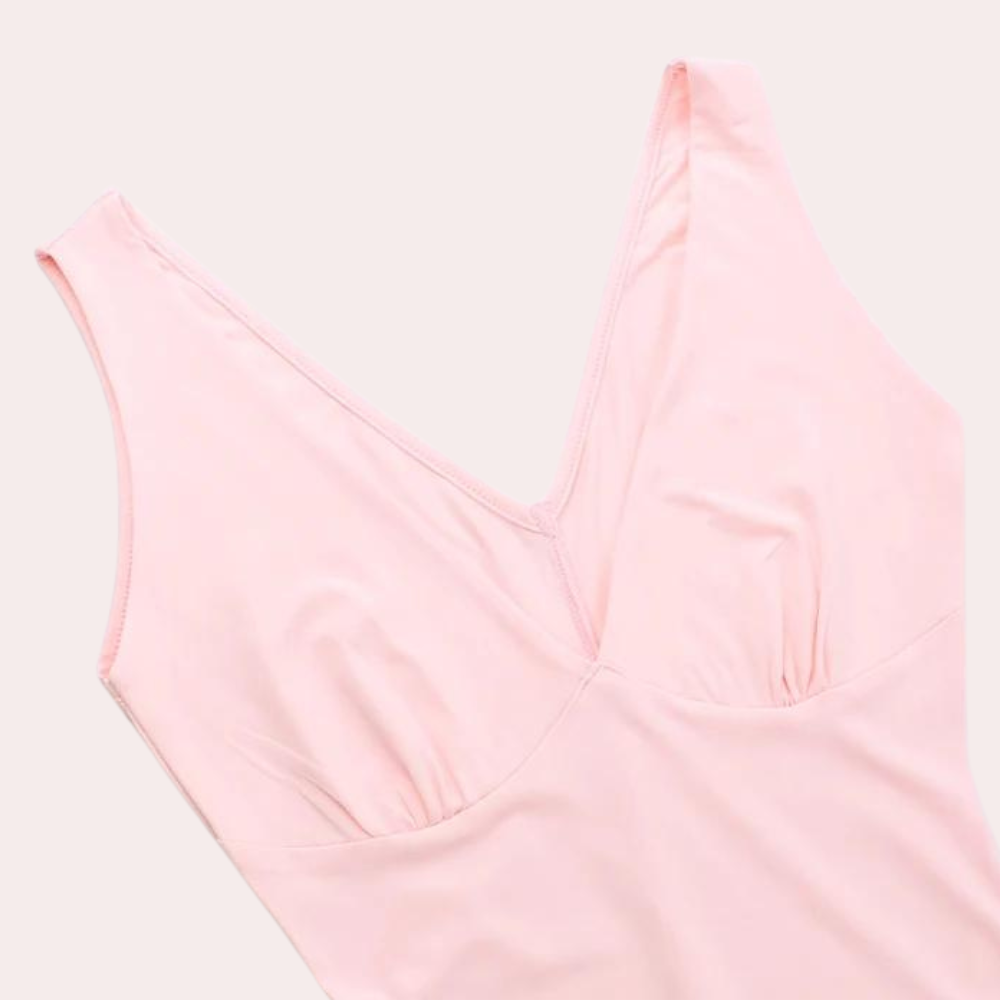 Paige | Elegant Sleeveless V-Neck Maxi Dress with Asymmetrical Slit