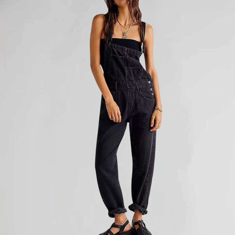 Amberly® | Cross Back Denim Jumpsuit For Women