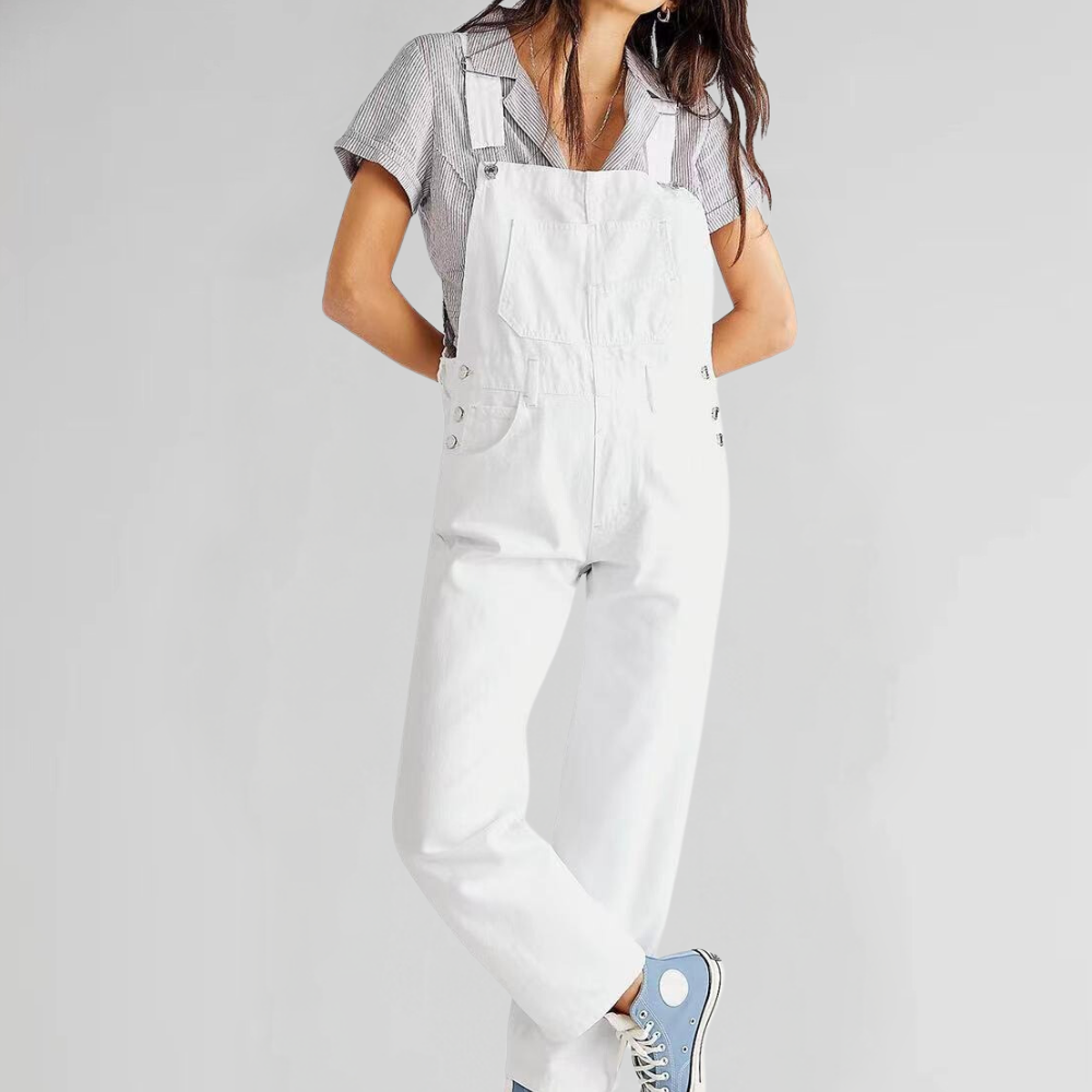 Amberly® | Cross Back Denim Jumpsuit For Women