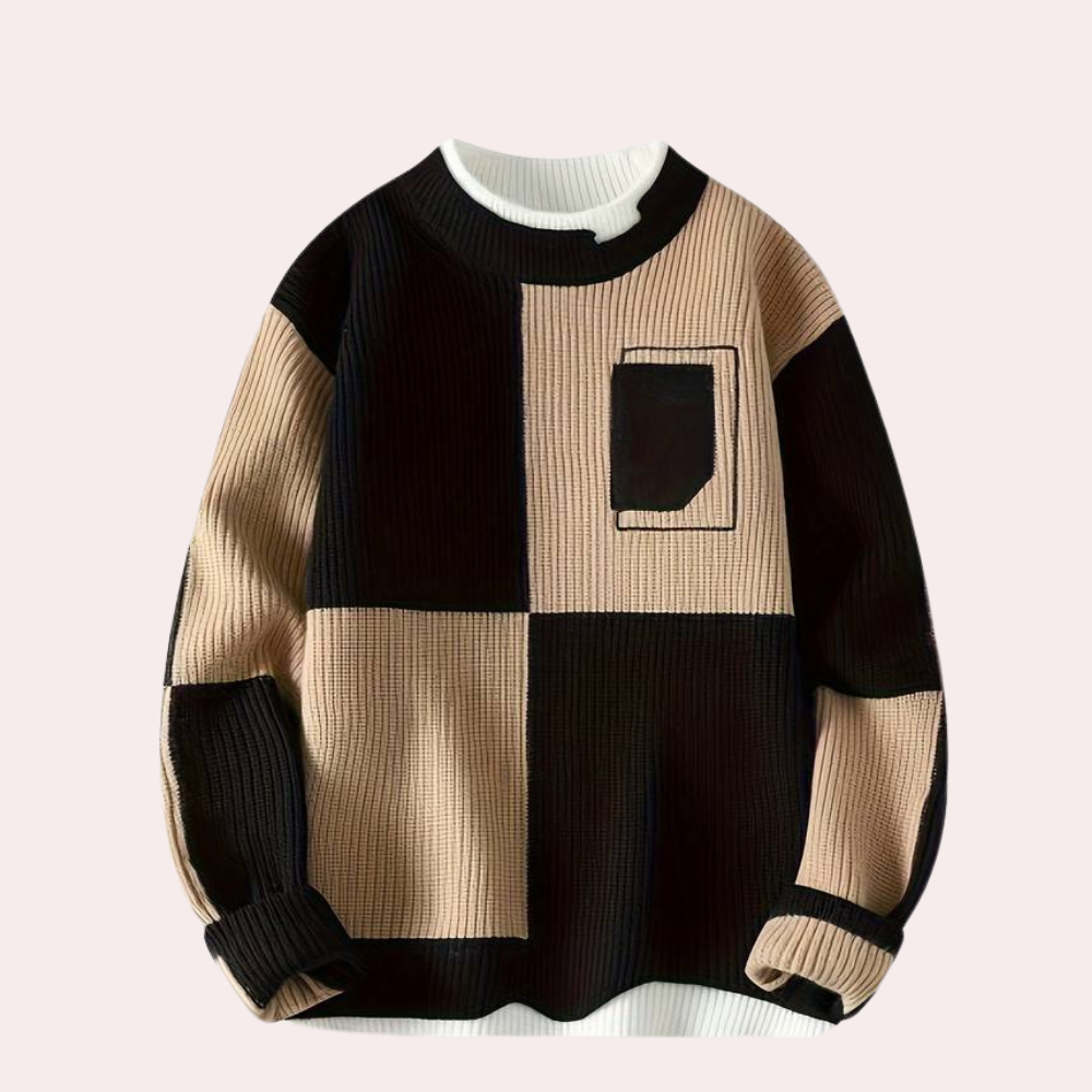 Elena® | Stylish color block sweater for men