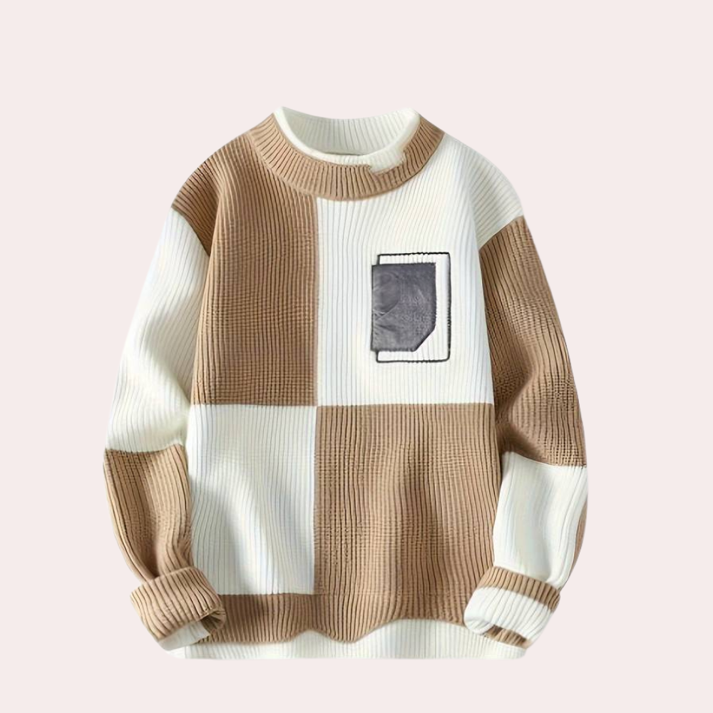 Elena® | Stylish color block sweater for men