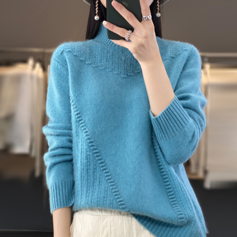 Phyllis | Women's Mock Neck Long Sleeve Sweater