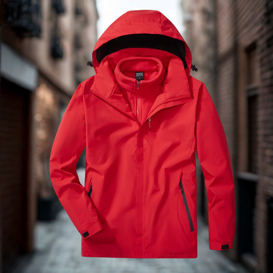 Women’s Outdoor Jacket – 3-in-1 Weather Resistant – Removable Fleece Liner – Adjustable Hood