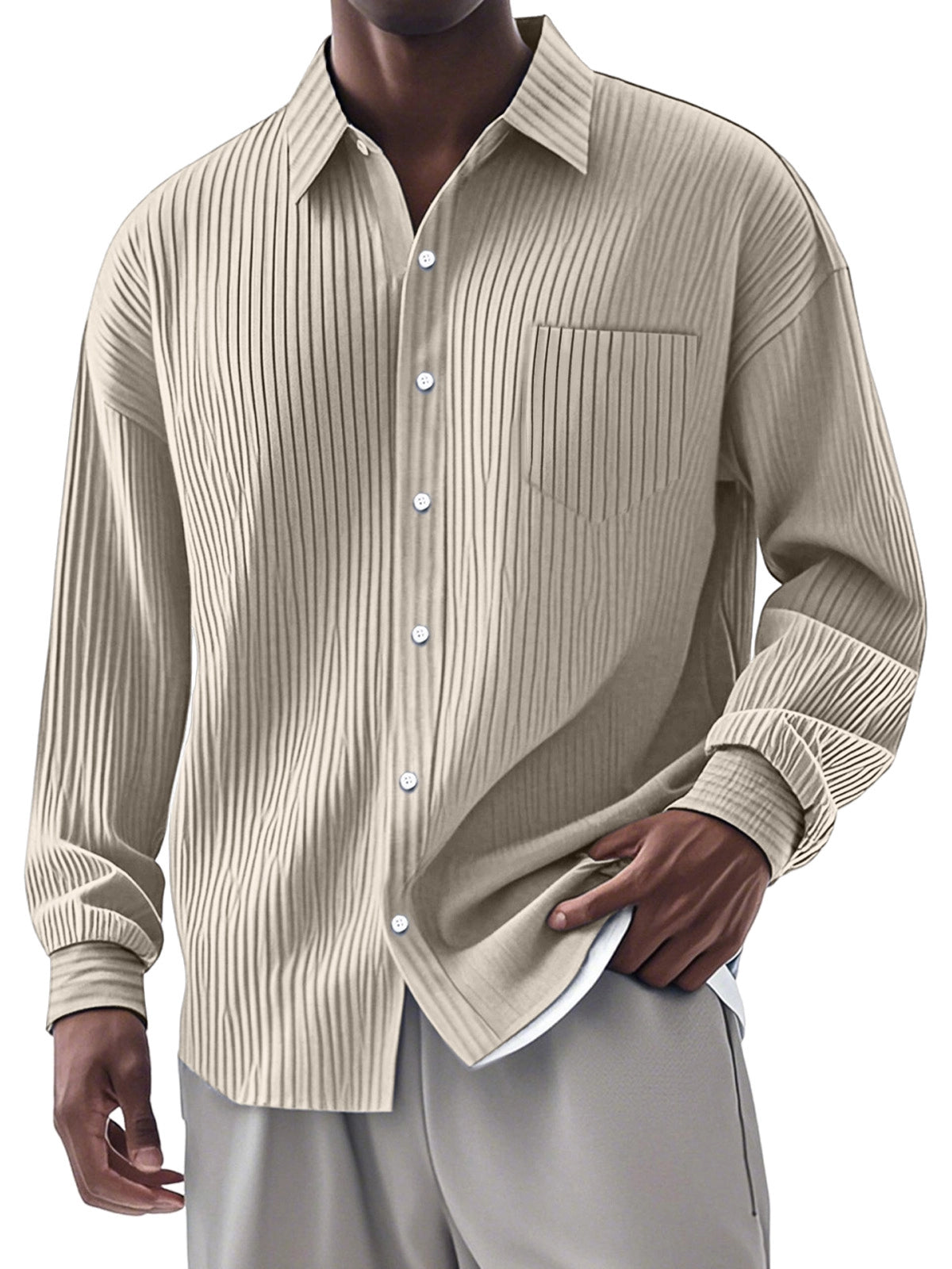 Alexandre | Stylish Long-Sleeved Shirt with Vertical Stripes