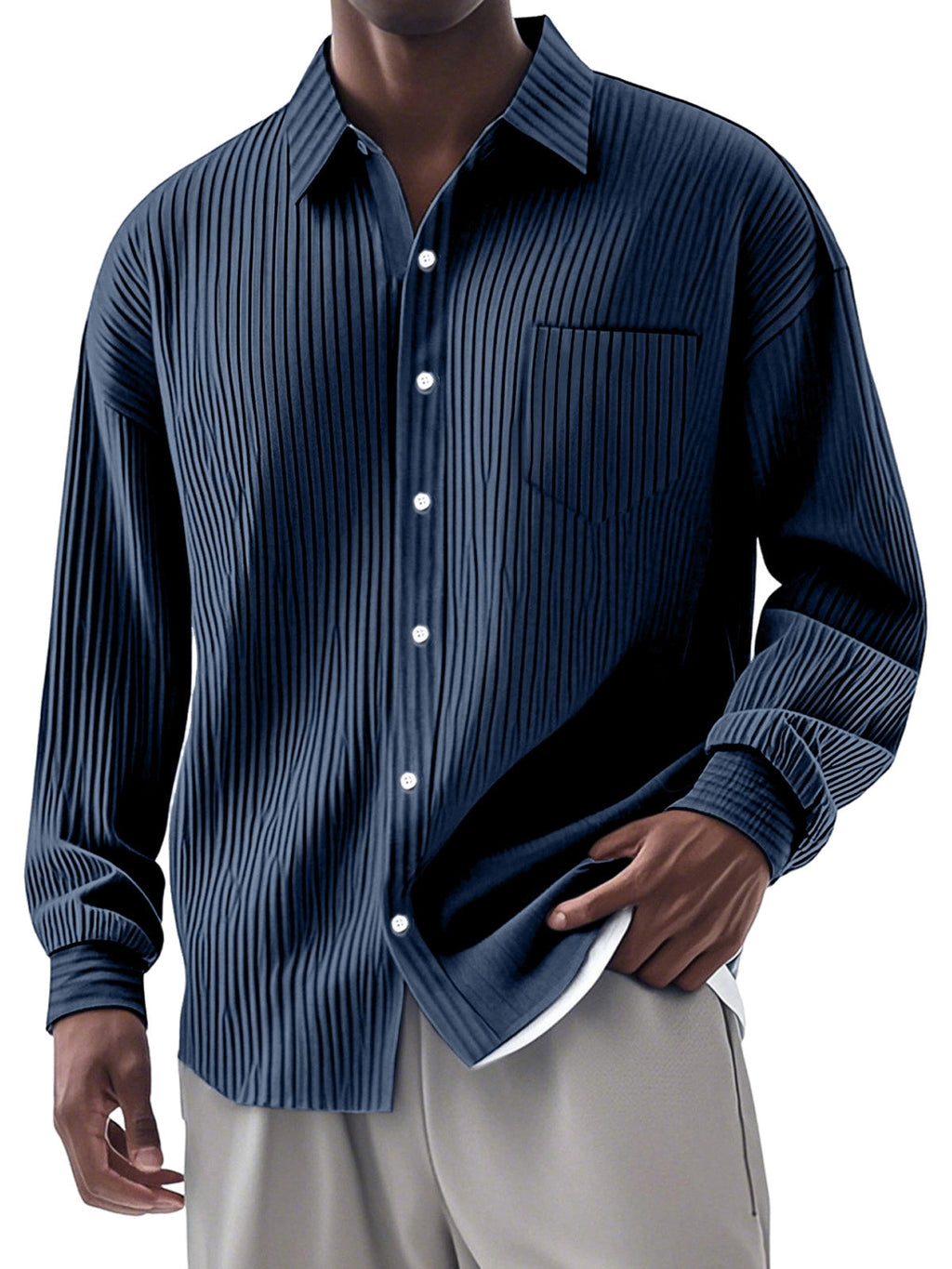 Alexandre | Stylish Long-Sleeved Shirt with Vertical Stripes