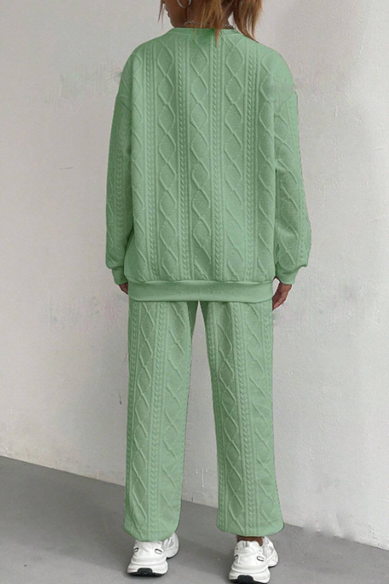 Clara® | Cable knit crew neck sweatshirt set