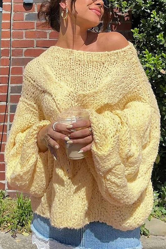 Claudine® | Hollow out cable knit sweater
