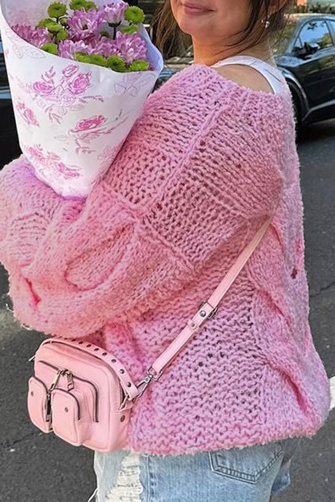 Claudine® | Hollow out cable knit sweater