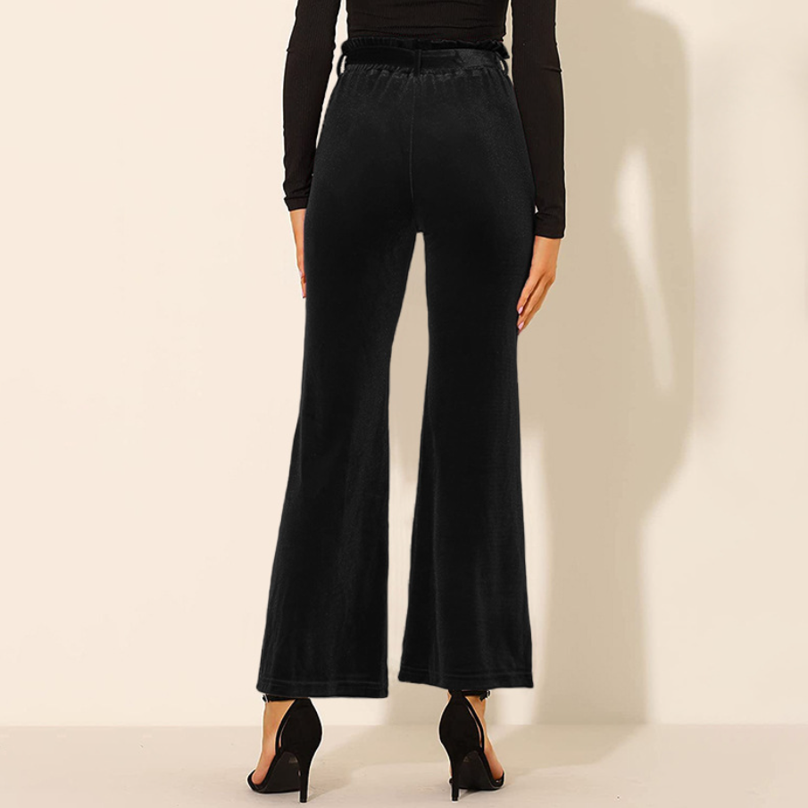 Elara® | Elegant solid high waist spring trousers with comfortable pockets, spring and summer for women