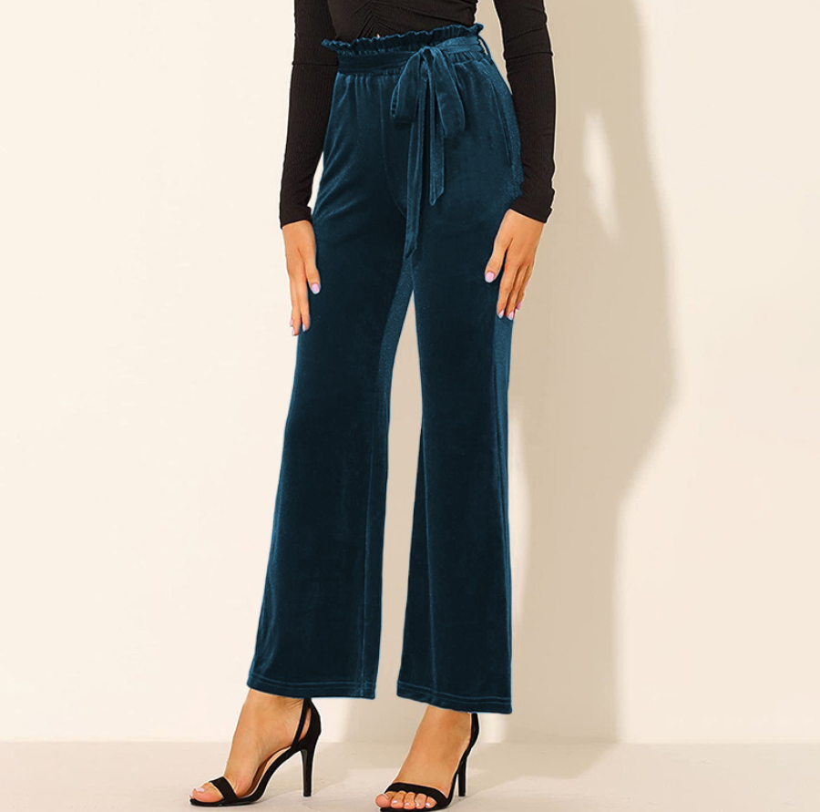 Elara® | Elegant solid high waist spring trousers with comfortable pockets, spring and summer for women