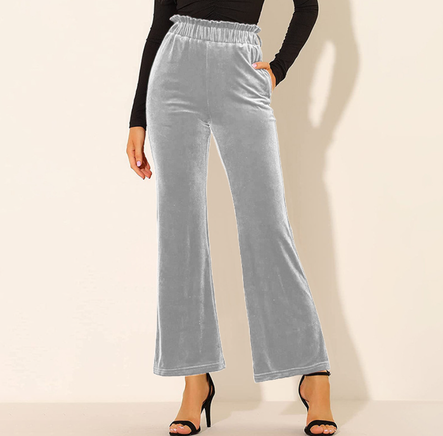 Elara® | Elegant solid high waist spring trousers with comfortable pockets, spring and summer for women