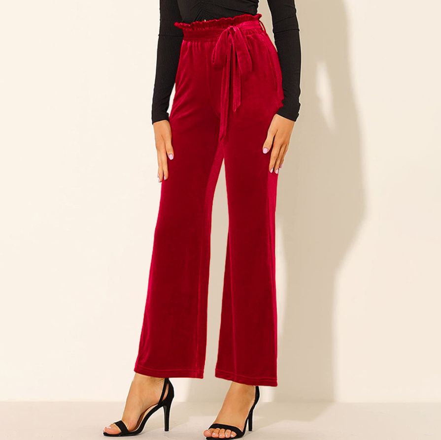 Elara® | Elegant solid high waist spring trousers with comfortable pockets, spring and summer for women