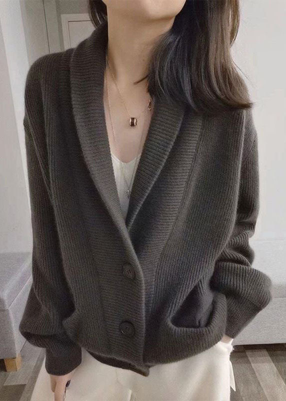 Caridad® | Gray oversized chunky knit cardigan