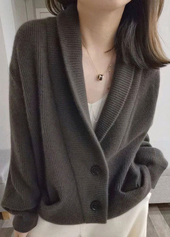 Caridad® | Gray oversized chunky knit cardigan