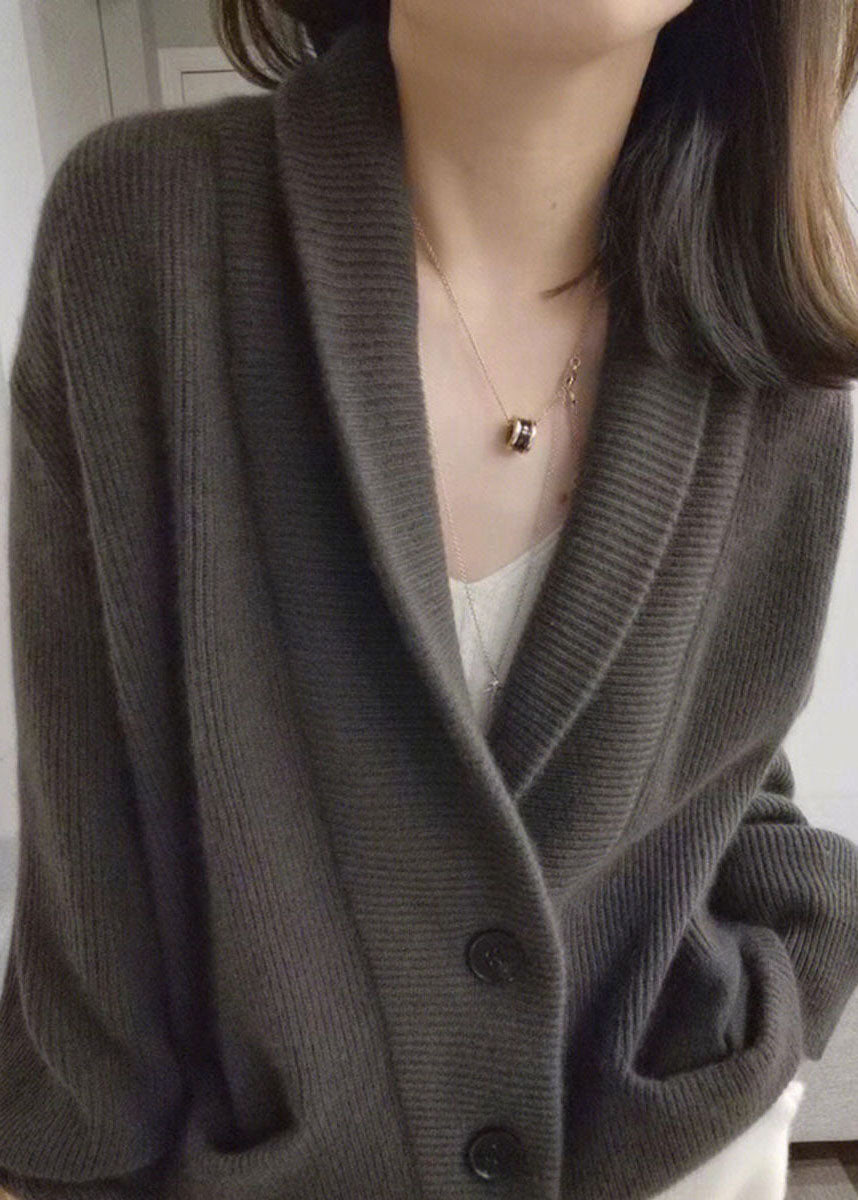 Caridad® | Gray oversized chunky knit cardigan