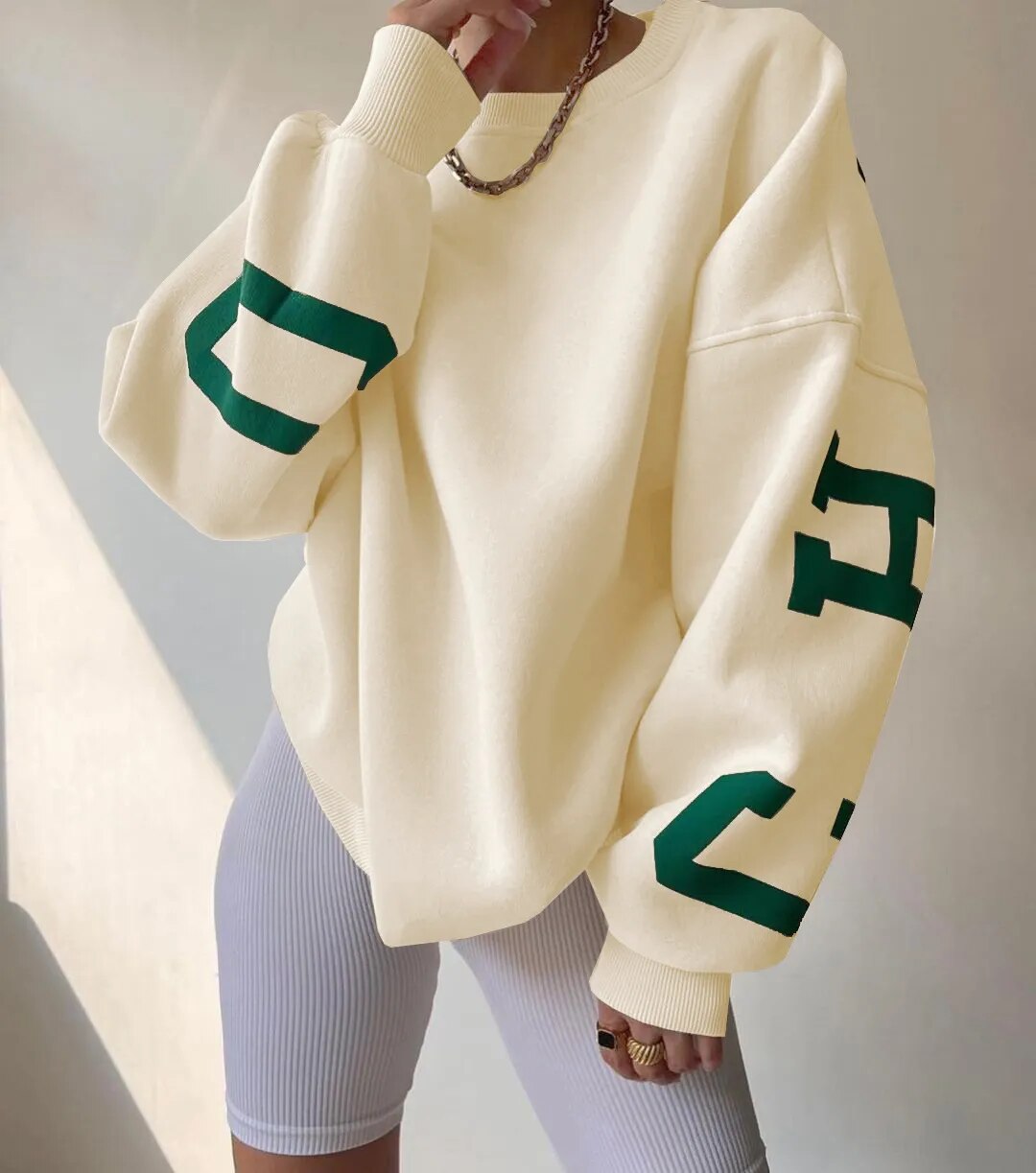 Aurora® | Casual letter print sweatshirt