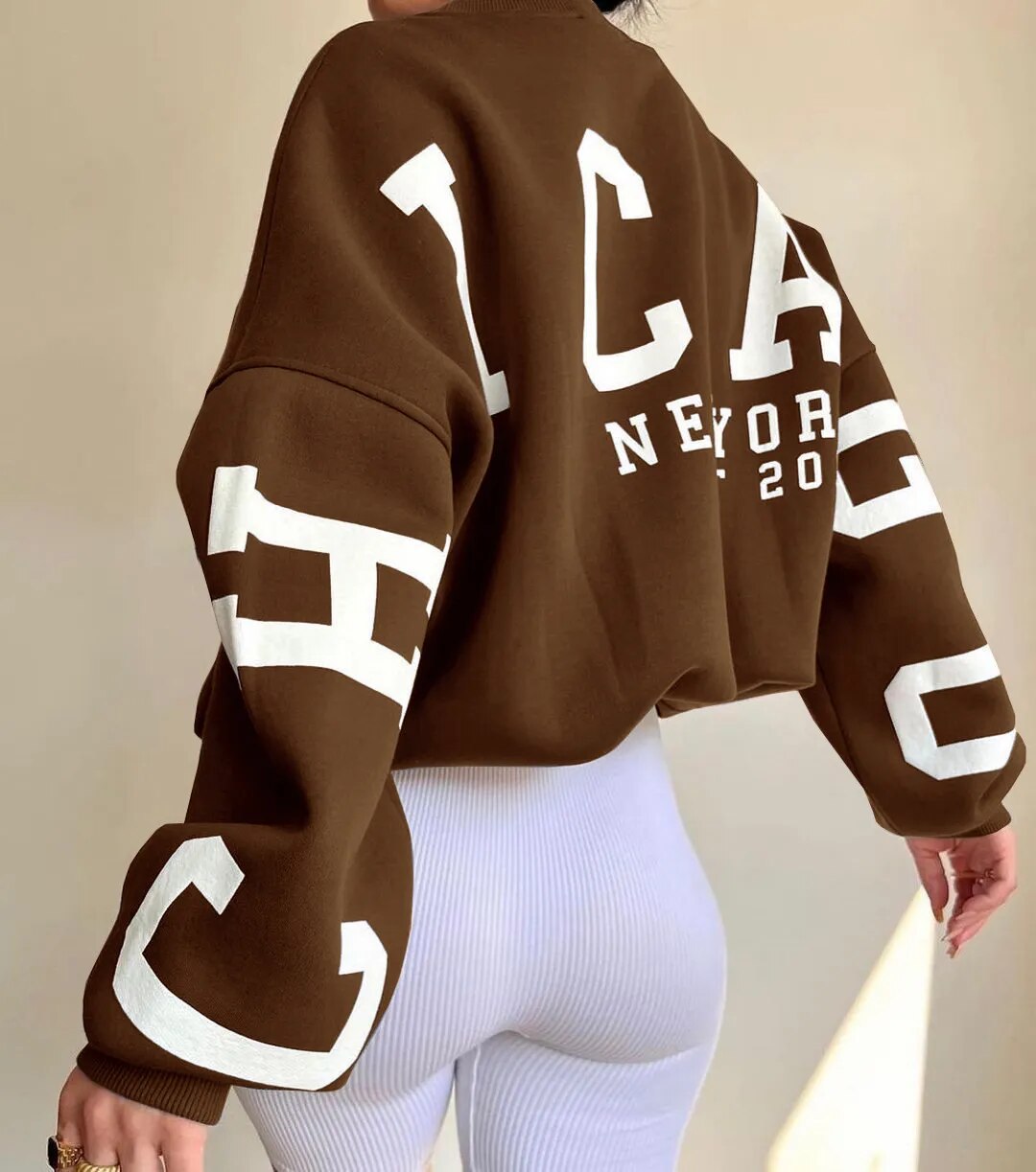 Aurora® | Casual letter print sweatshirt