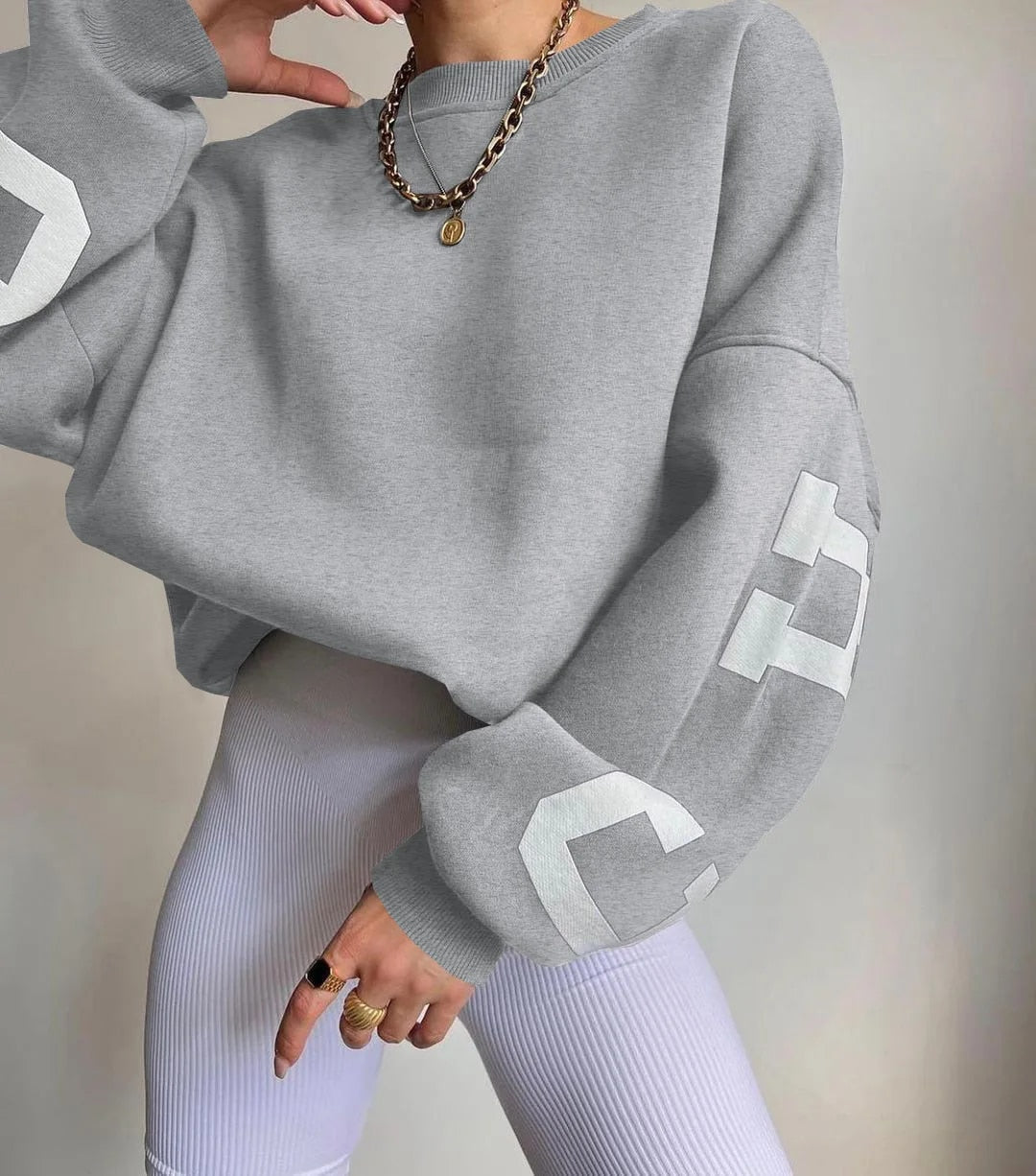 Aurora® | Casual letter print sweatshirt