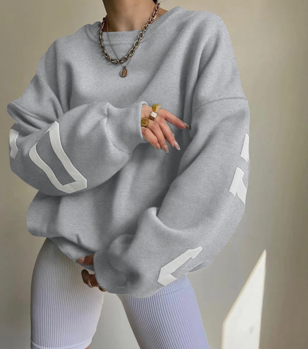 Aurora® | Casual letter print sweatshirt