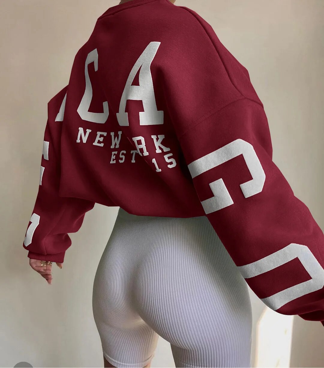 Aurora® | Casual letter print sweatshirt