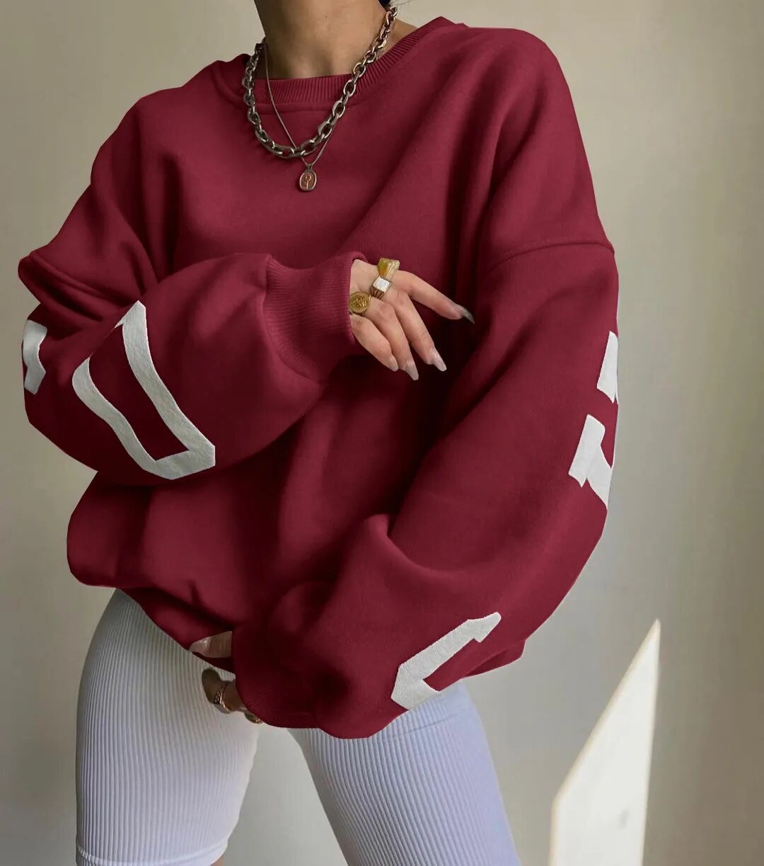 Aurora® | Casual letter print sweatshirt