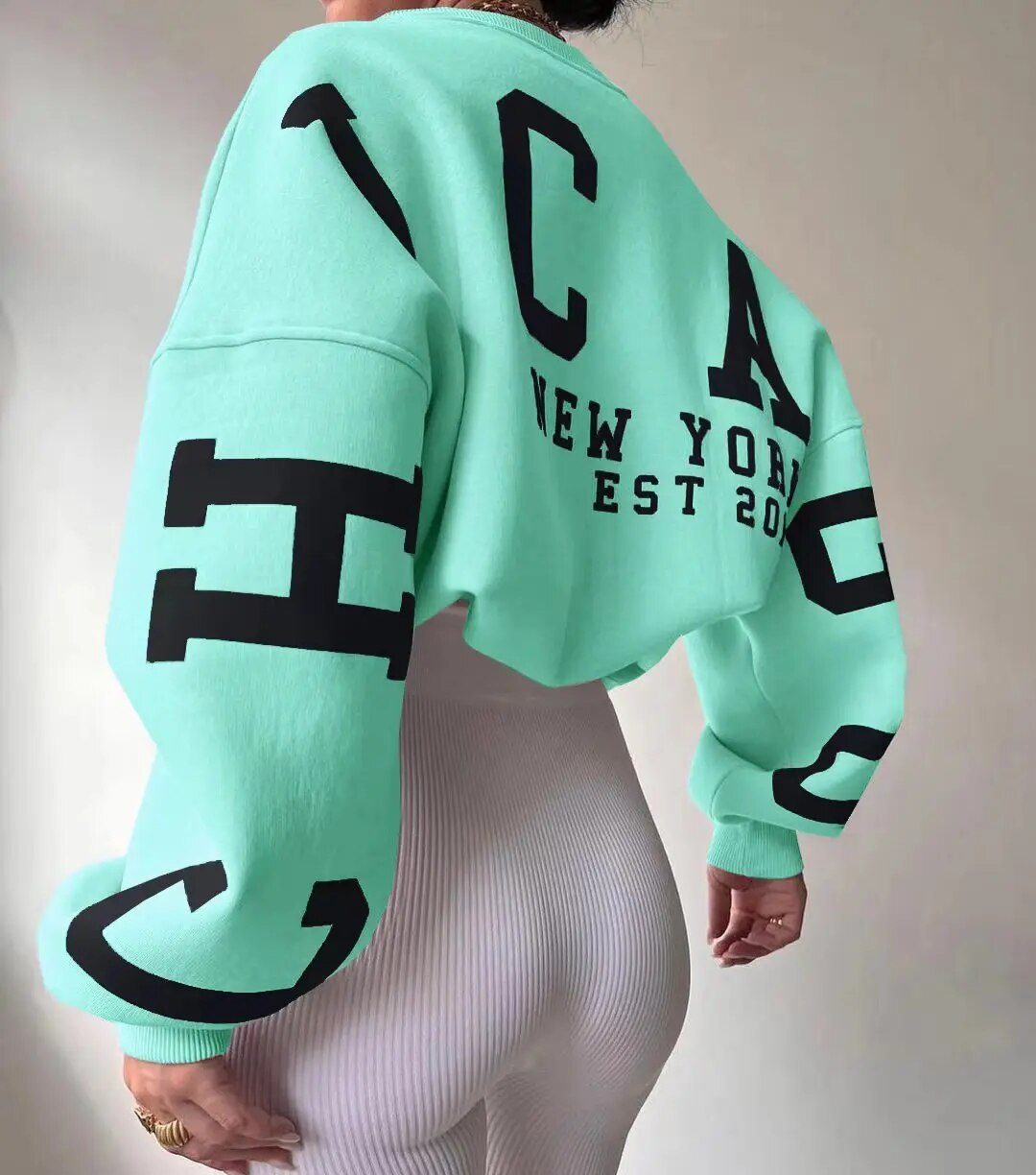 Aurora® | Casual letter print sweatshirt