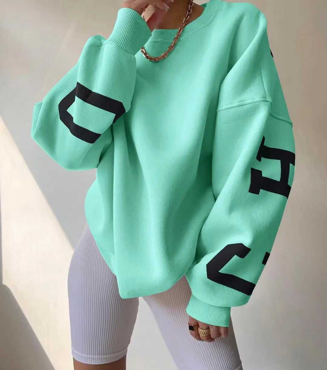 Aurora® | Casual letter print sweatshirt