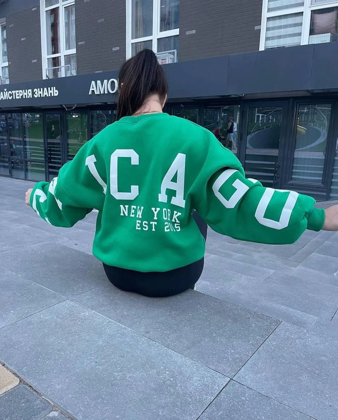 Aurora® | Casual letter print sweatshirt