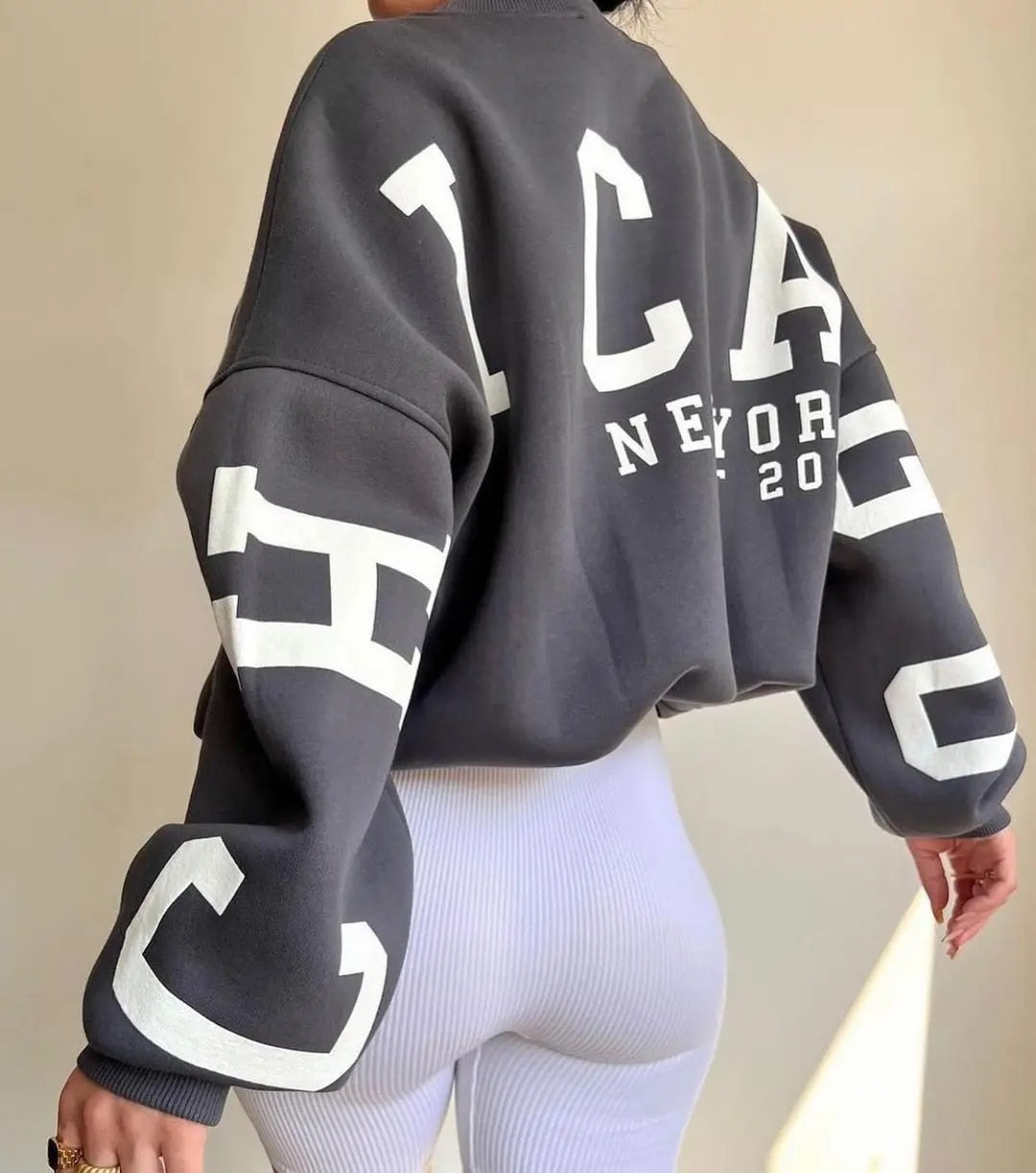 Aurora® | Casual letter print sweatshirt