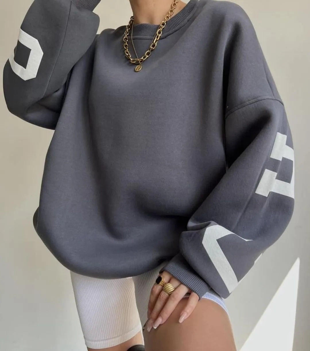 Aurora® | Casual letter print sweatshirt