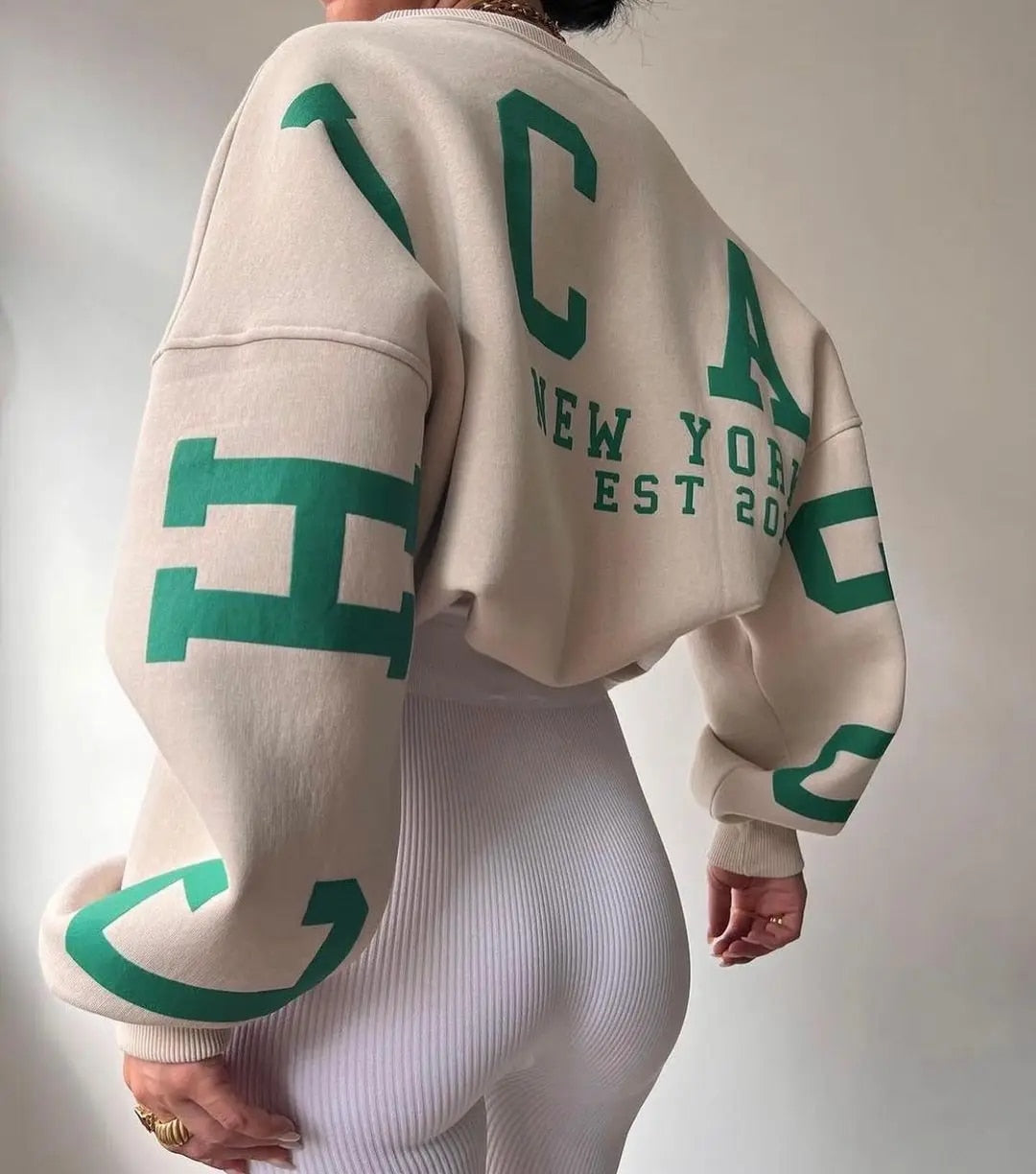 Aurora® | Casual letter print sweatshirt