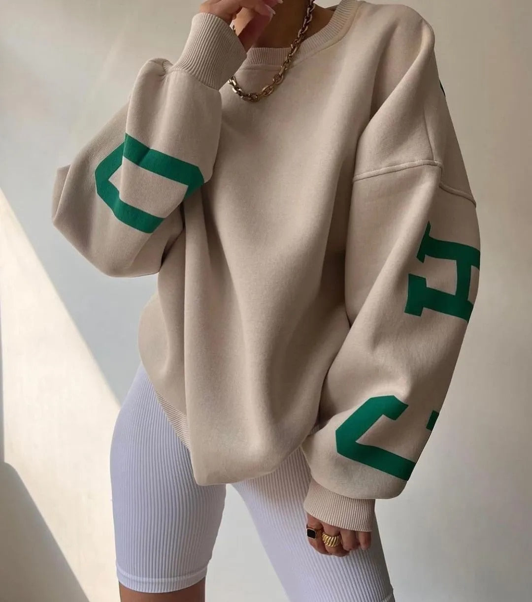 Aurora® | Casual letter print sweatshirt
