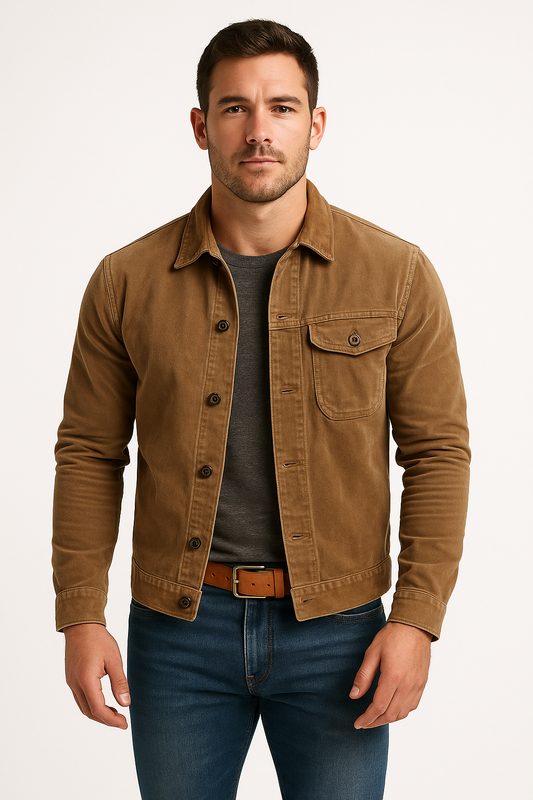 Victor | Men’s Jacket - Casual Cotton Blend - Tailored Fit Shirt Collar
