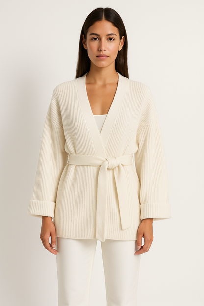 Samantha | Women's Wrap Ribbed Knit Sweater