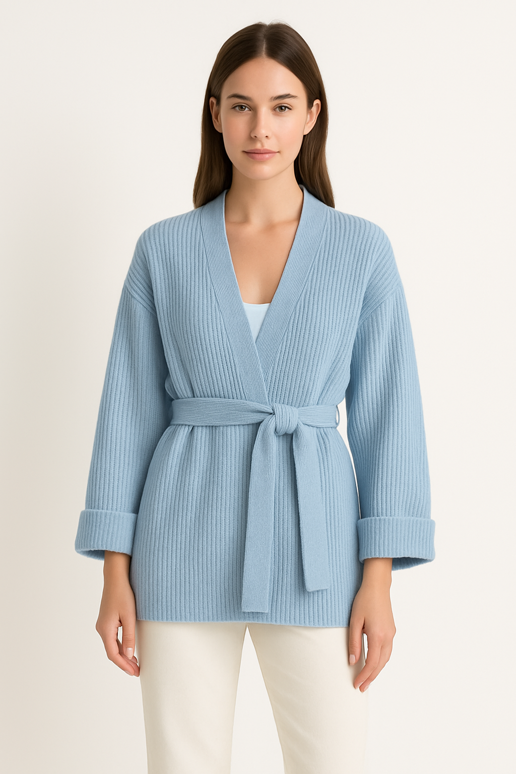 Samantha | Women's Wrap Ribbed Knit Sweater
